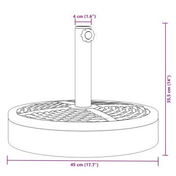 Suport umbrelă pentru stâlpi Ø38 / 48 mm, 25 kg, rotund - Img 7