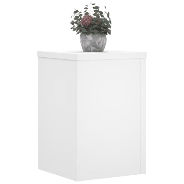 Suporturi de plante, 2 buc., alb, 25x25x35 cm, lemn prelucrat - Img 3