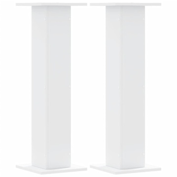 Suporturi de plante, 2 buc., alb, 30x30x95 cm, lemn prelucrat - Img 2