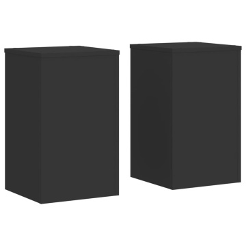 Suporturi de plante, 2 buc., negru, 30x30x50 cm, lemn prelucrat - Img 2