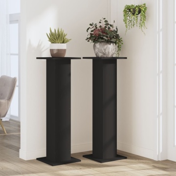 Suporturi de plante, 2 buc., negru, 30x30x95 cm, lemn prelucrat - Img 3