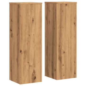 Suporturi de plante, 2 buc., stejar artizanal, 25x25x80cm, lemn - Img 2