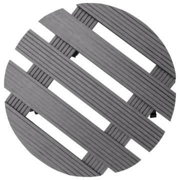 Suporturi de plante cu role, 2 buc., gri, Ø30x7,5 cm, WPC - Img 3