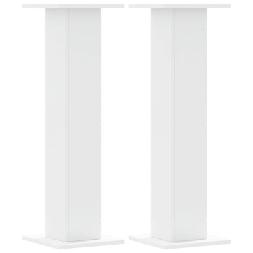 Suporturi difuzoare, 2 buc., alb, 30x30x95 cm, lemn prelucrat - Img 2