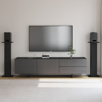 Suporturi pentru boxe 2 buc Black Oak 30x30x95 cm din lemn îngineresc - Img 4