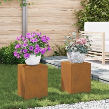 Suporturi pentru Plante Exterioare Pilon 2 buc 24x24x35 cm Oțel Rezistent la Intemperii - Img 4