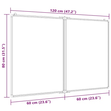 Tablă magnetică pliabilă, alb, 120x80x1,7 cm, aluminiu - Img 6