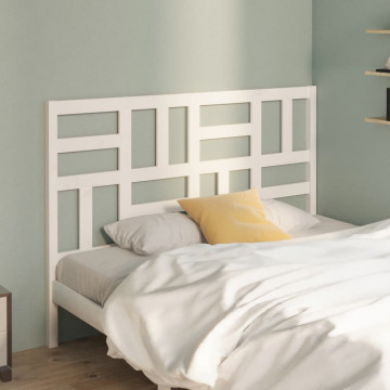 Tăblie de pat, alb, 126x4x104 cm, lemn masiv de pin - Img 3