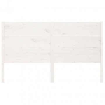 Tăblie de pat, alb, 141x4x100 cm, lemn masiv de pin - Img 3