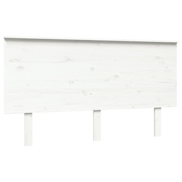 Tăblie de pat, alb, 144x6x82,5 cm, lemn masiv de pin - Img 2