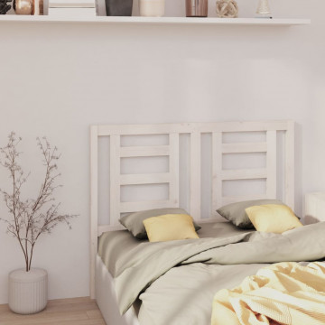 Tăblie de pat, alb, 146x4x100 cm, lemn masiv de pin - Img 4
