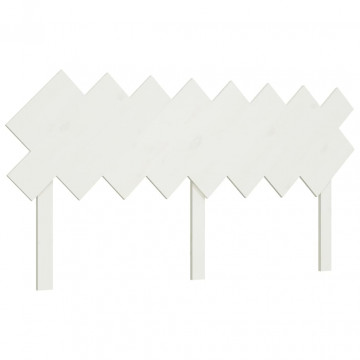 Tăblie de pat, alb, 159,5x3x80,5 cm, lemn masiv de pin - Img 2