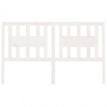 Tăblie de pat, alb, 186x4x100 cm, lemn masiv de pin - Img 3