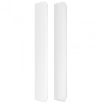 Tăblie de pat cu aripioare, alb, 103x16x118/128 cm, piele eco - Img 4