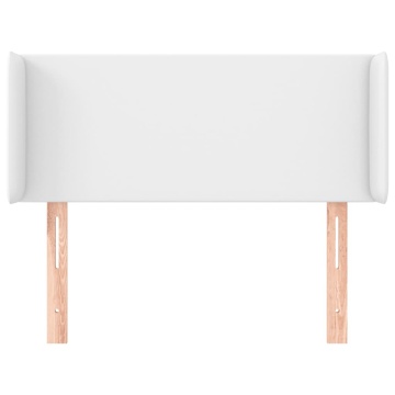 Tăblie de pat cu aripioare alb 103x16x78/88 cm piele ecologică - Img 3