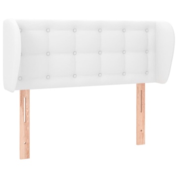 Tăblie de pat cu aripioare alb 83x23x78/88 cm piele ecologică - Img 2