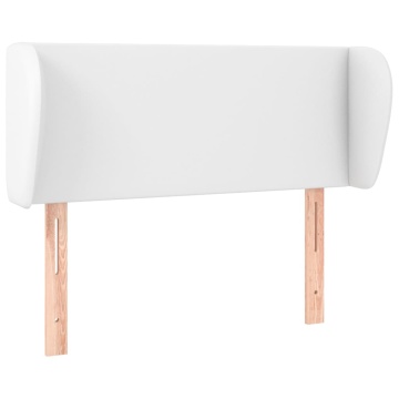 Tăblie de pat cu aripioare alb 93x23x78/88 cm piele ecologică - Img 2