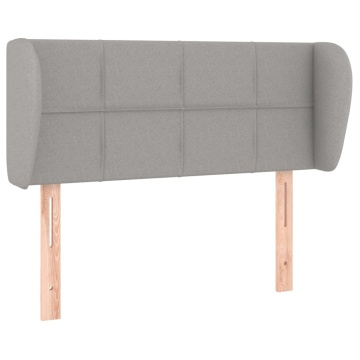 Tăblie de pat cu aripioare gri deschis 103x23x78/88 cm textil - Img 2