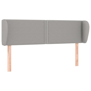 Tăblie de pat cu aripioare gri deschis 147x23x78/88 cm textil - Img 2