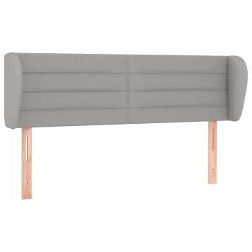 Tăblie de pat cu aripioare gri deschis 147x23x78/88 cm textil - Img 2