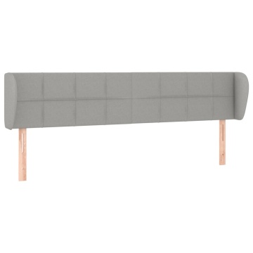 Tăblie de pat cu aripioare gri deschis 203x23x78/88 cm textil - Img 2