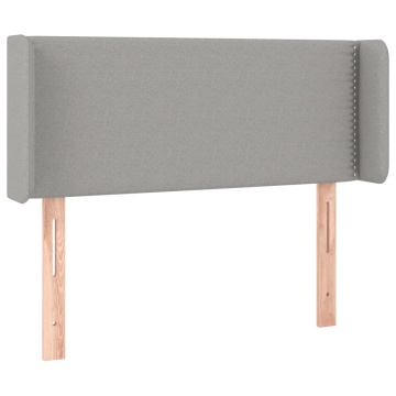 Tăblie de pat cu aripioare gri deschis 93x16x78/88 cm textil - Img 2