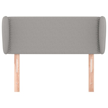 Tăblie de pat cu aripioare gri deschis 93x23x78/88 cm textil - Img 3