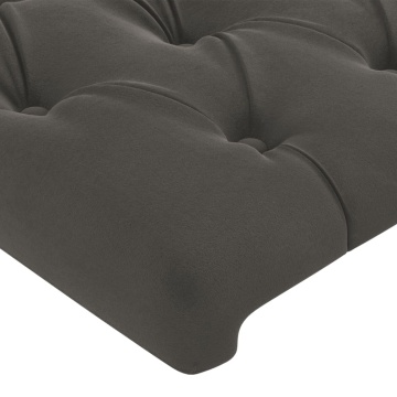 Tăblie de pat cu aripioare gri închis 103x23x78/88 cm catifea - Img 8