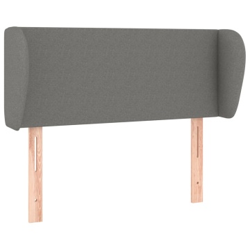 Tăblie de pat cu aripioare gri închis 103x23x78/88 cm textil - Img 2