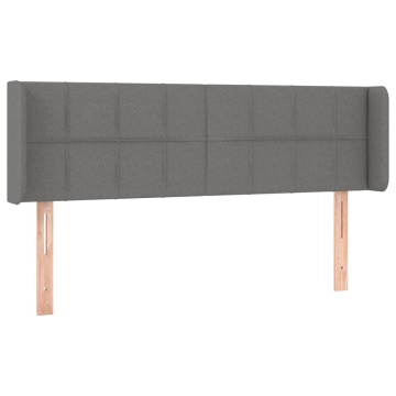 Tăblie de pat cu aripioare gri închis 147x16x78/88 cm textil - Img 2