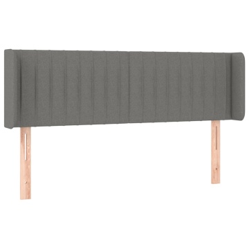 Tăblie de pat cu aripioare gri închis 147x16x78/88 cm textil - Img 2