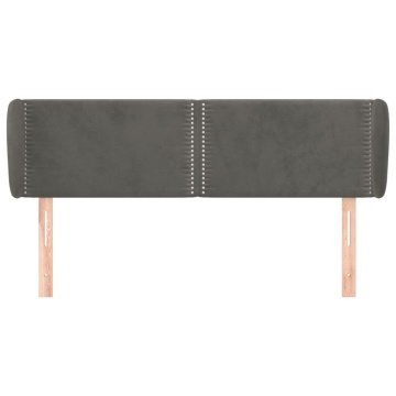 Tăblie de pat cu aripioare gri închis 147x23x78/88 cm catifea - Img 3