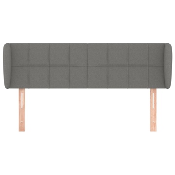 Tăblie de pat cu aripioare gri închis 147x23x78/88 cm textil - Img 3