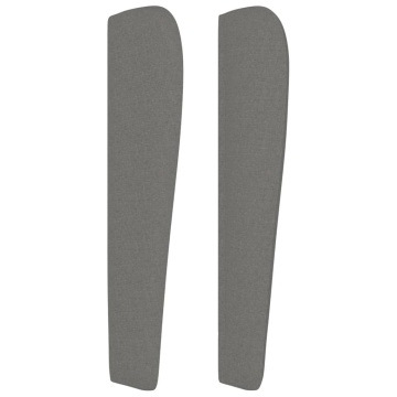 Tăblie de pat cu aripioare gri închis 163x23x118/128 cm textil - Img 4