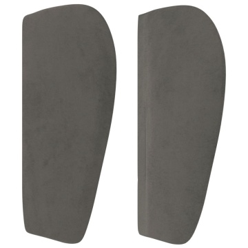 Tăblie de pat cu aripioare gri închis 163x23x78/88 cm catifea - Img 4