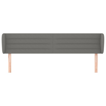 Tăblie de pat cu aripioare gri închis 183x23x78/88 cm textil - Img 3