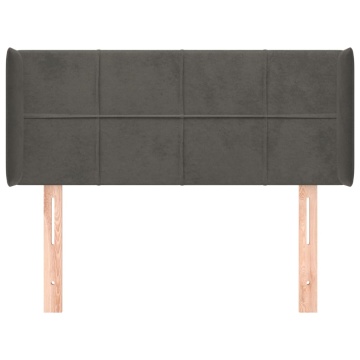 Tăblie de pat cu aripioare gri închis 83x16x78/88 cm catifea - Img 3