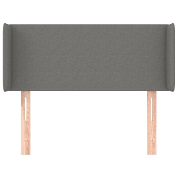 Tăblie de pat cu aripioare gri închis 93x16x78/88 cm textil - Img 3