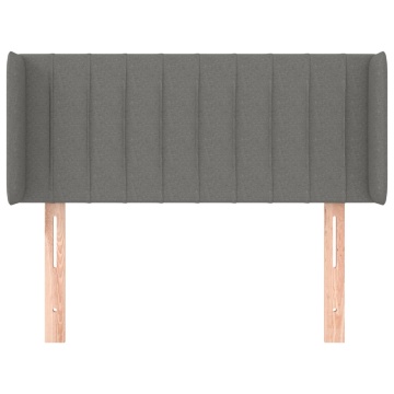 Tăblie de pat cu aripioare gri închis 93x16x78/88 cm textil - Img 3