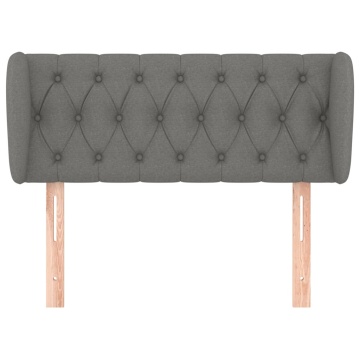 Tăblie de pat cu aripioare gri închis 93x23x78/88 cm textil - Img 3