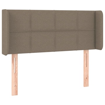 Tăblie de pat cu aripioare gri taupe 103x16x78/88 cm textil - Img 2
