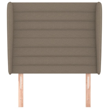 Tăblie de pat cu aripioare gri taupe 103x23x118/128 cm textil - Img 3