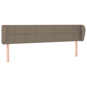 Tăblie de pat cu aripioare gri taupe 163x23x78/88 cm textil - Img 2