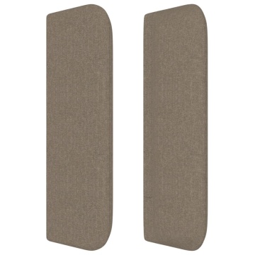 Tăblie de pat cu aripioare gri taupe 183x16x78/88 cm textil - Img 4