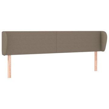Tăblie de pat cu aripioare gri taupe 183x23x78/88 cm textil - Img 2