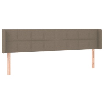 Tăblie de pat cu aripioare gri taupe 203x16x78/88 cm textil - Img 2
