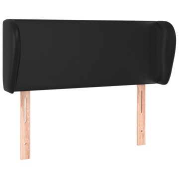 Tăblie de pat cu aripioare negru 103x23x78/88cm piele ecologică - Img 2