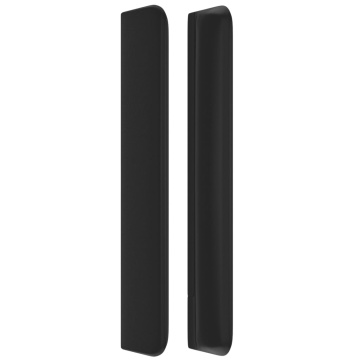 Tăblie de pat cu aripioare, negru, 183x16x118/128 cm, piele eco - Img 4