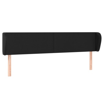 Tăblie de pat cu aripioare negru 203x23x78/88cm piele ecologică - Img 2