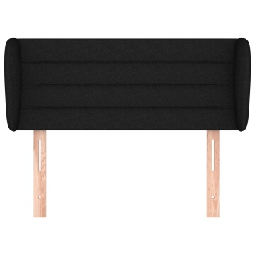 Tăblie de pat cu aripioare negru 83x23x78/88 cm material textil - Img 3
